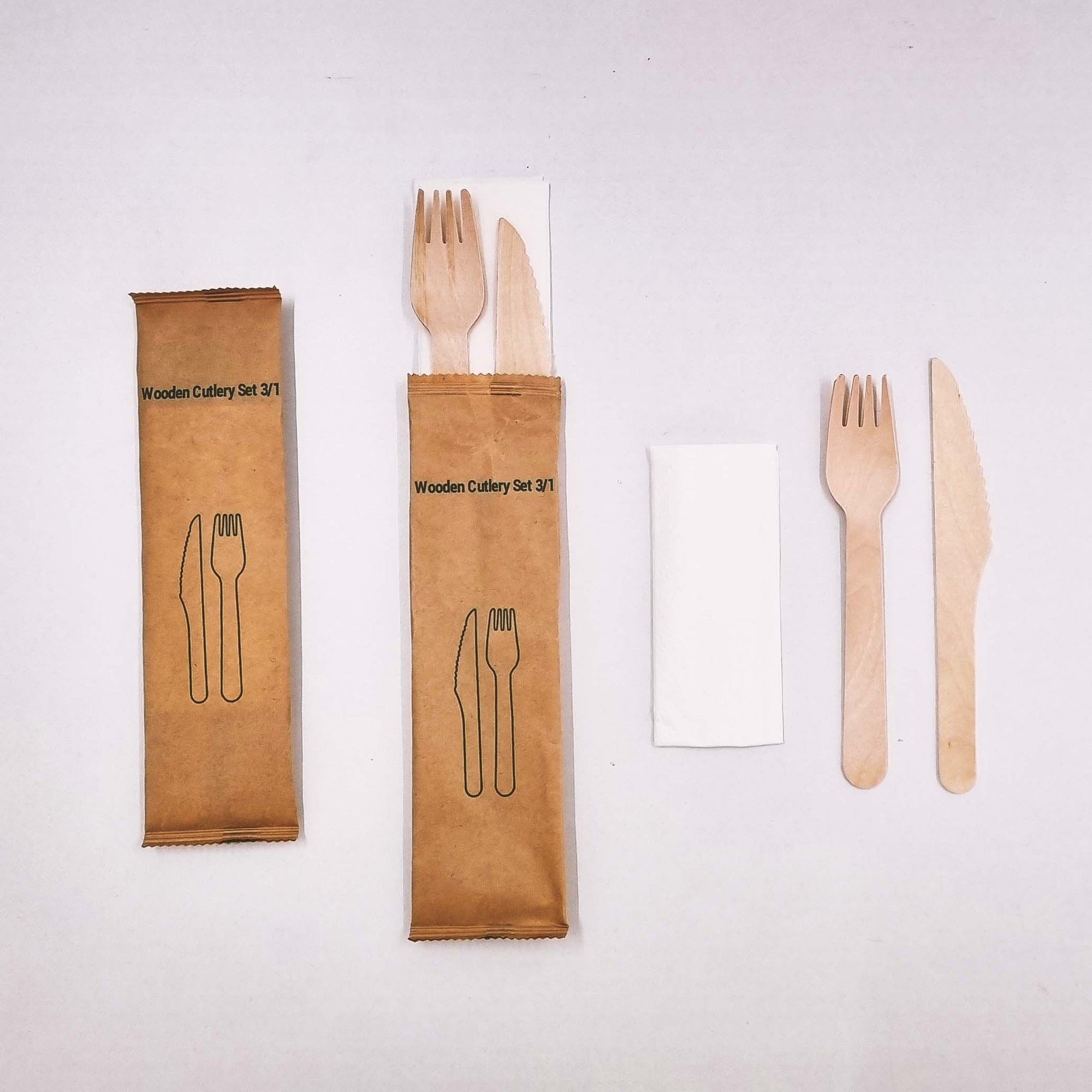 Wooden Cutlery Pack 3/1