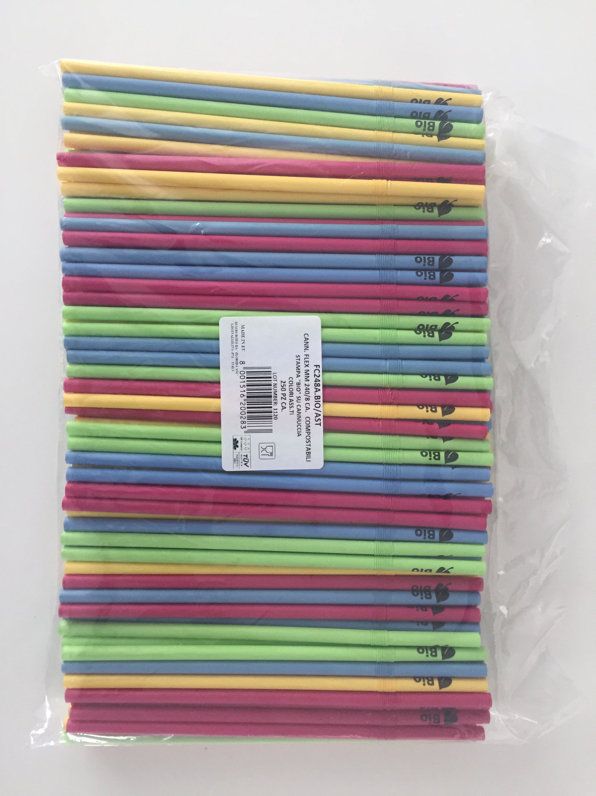 Biodegradable Flex Paper Straws (multicolored) 250 units