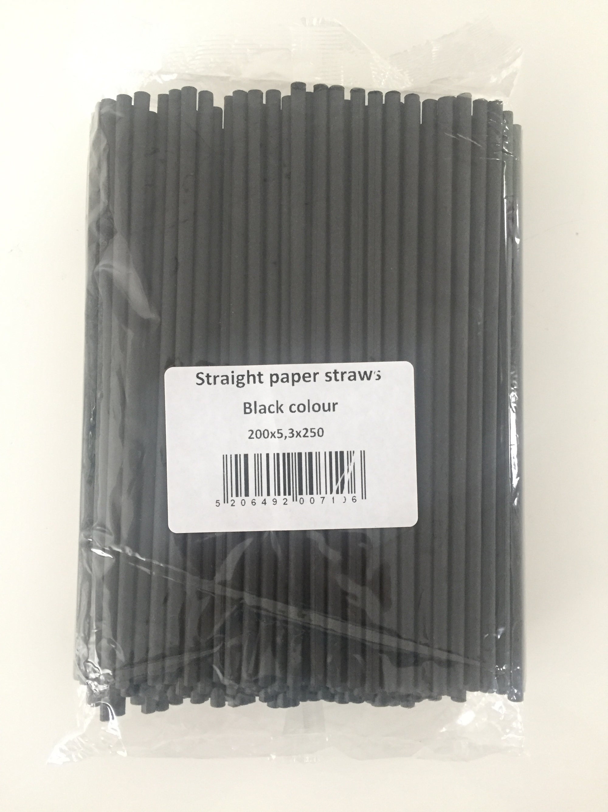 Straight Paper Straws (Black) 250 units